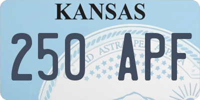 KS license plate 250APF