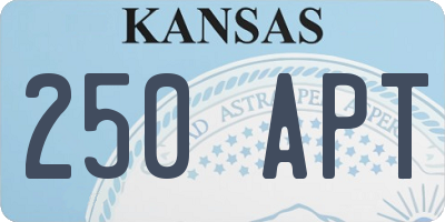 KS license plate 250APT