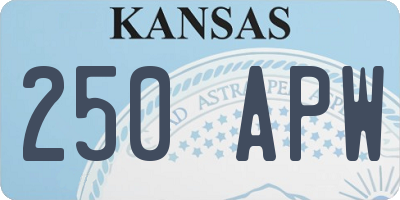 KS license plate 250APW