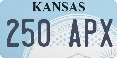 KS license plate 250APX