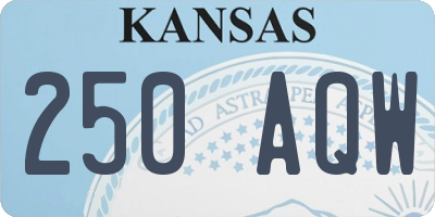 KS license plate 250AQW