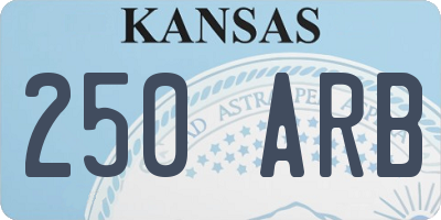 KS license plate 250ARB