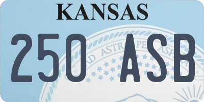 KS license plate 250ASB