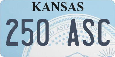 KS license plate 250ASC