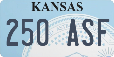 KS license plate 250ASF