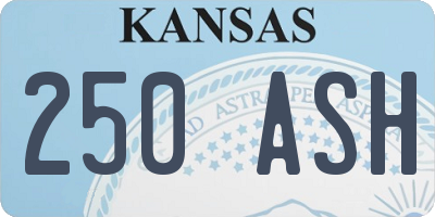 KS license plate 250ASH