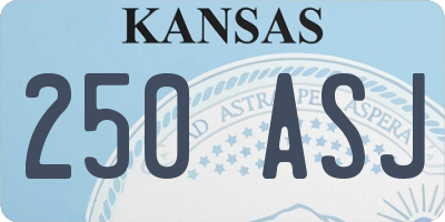 KS license plate 250ASJ