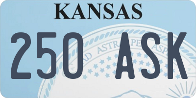 KS license plate 250ASK
