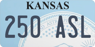 KS license plate 250ASL