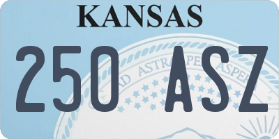 KS license plate 250ASZ