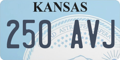 KS license plate 250AVJ