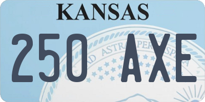 KS license plate 250AXE