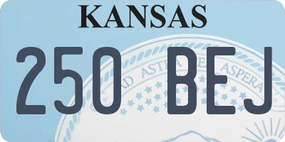 KS license plate 250BEJ