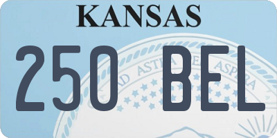 KS license plate 250BEL