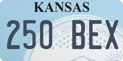 KS license plate 250BEX