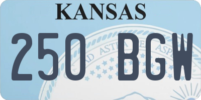 KS license plate 250BGW