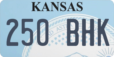 KS license plate 250BHK