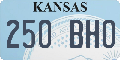 KS license plate 250BHO