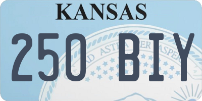 KS license plate 250BIY