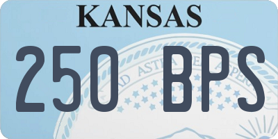 KS license plate 250BPS