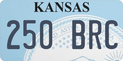 KS license plate 250BRC