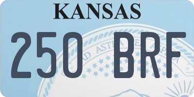 KS license plate 250BRF