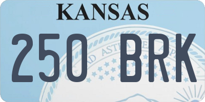 KS license plate 250BRK