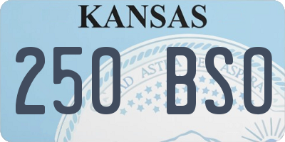 KS license plate 250BSO