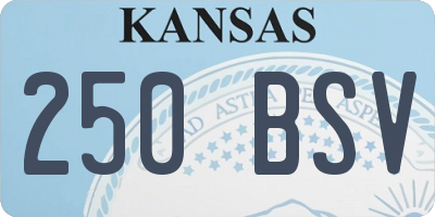 KS license plate 250BSV