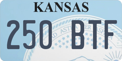KS license plate 250BTF