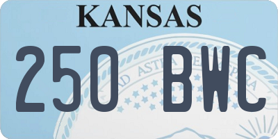 KS license plate 250BWC