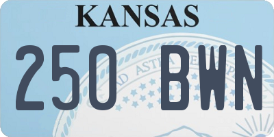 KS license plate 250BWN