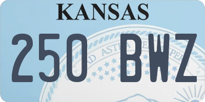 KS license plate 250BWZ