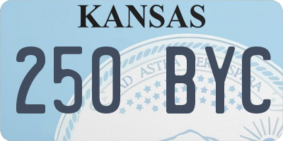 KS license plate 250BYC