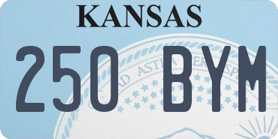 KS license plate 250BYM