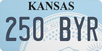 KS license plate 250BYR