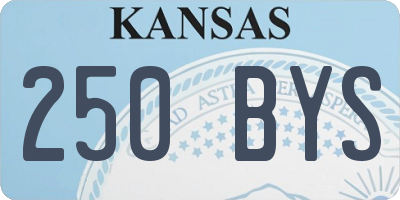 KS license plate 250BYS