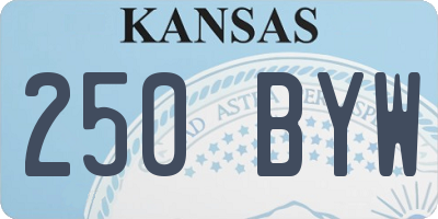 KS license plate 250BYW