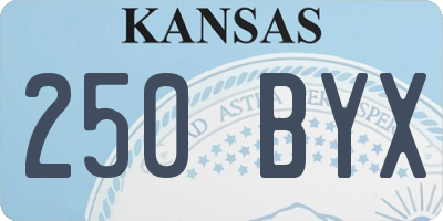 KS license plate 250BYX