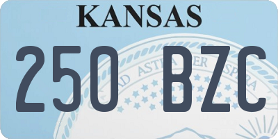KS license plate 250BZC