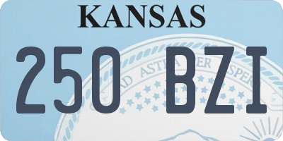 KS license plate 250BZI