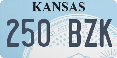 KS license plate 250BZK