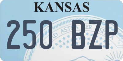 KS license plate 250BZP