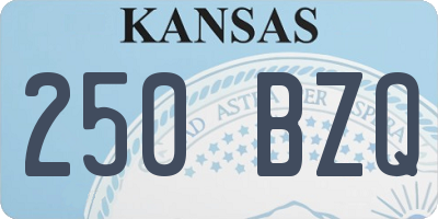 KS license plate 250BZQ