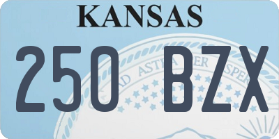 KS license plate 250BZX