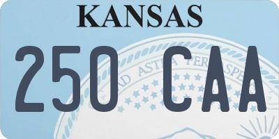 KS license plate 250CAA