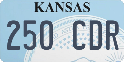 KS license plate 250CDR