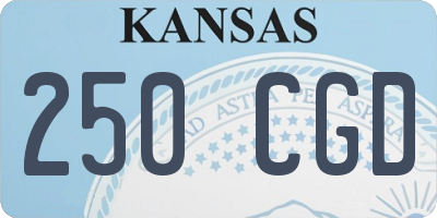 KS license plate 250CGD