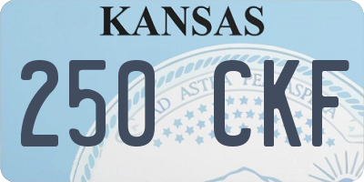 KS license plate 250CKF