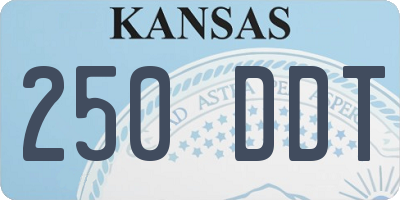 KS license plate 250DDT